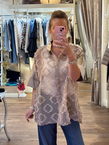 Malissa J Media Shirt Taupe 2310