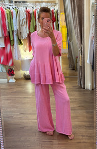 Lulu Linen Trousers Pink