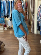 Load image into Gallery viewer, Florida Top with necklace Bright Blue