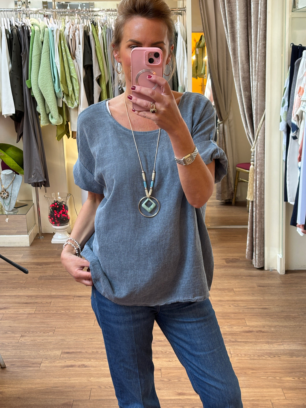 Flora Top Denim Blue