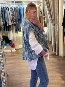 Denim Fringe Gilet