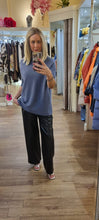 Load image into Gallery viewer, Short Sleeve Sparkle Knit Denim Blue