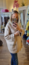 Load image into Gallery viewer, Malissa J Square Stud Cardigan Stone wf2640