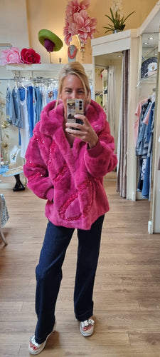 Pink Faux Fur Jacket