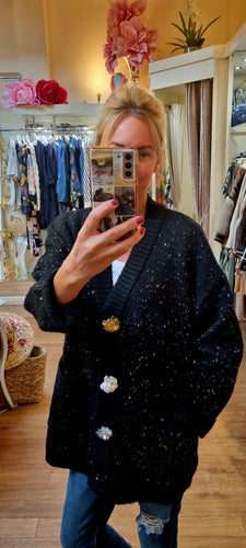 Sparkle Cardigan Black