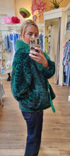 Load image into Gallery viewer, Green Leopard Faux Fur Coat