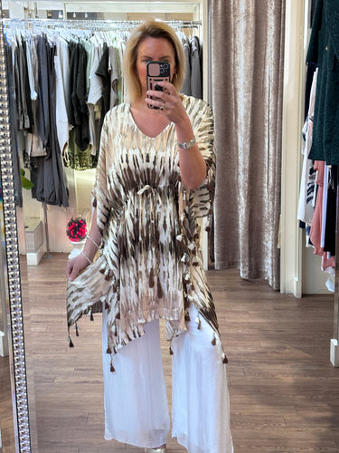 Malissa J Taupe Tunic