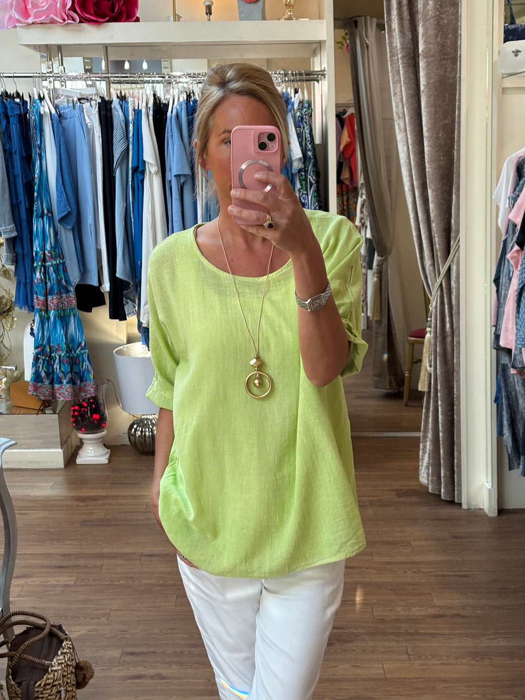 Florida Top with necklace Lime