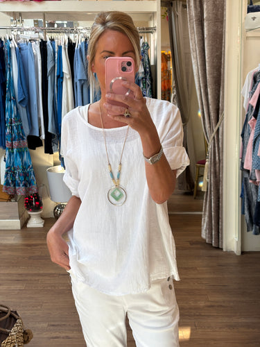 Florida Top with Necklace White