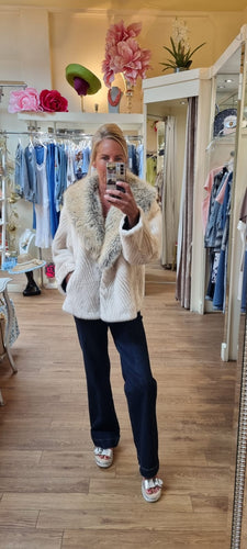 Beige Faux Fur Jacket