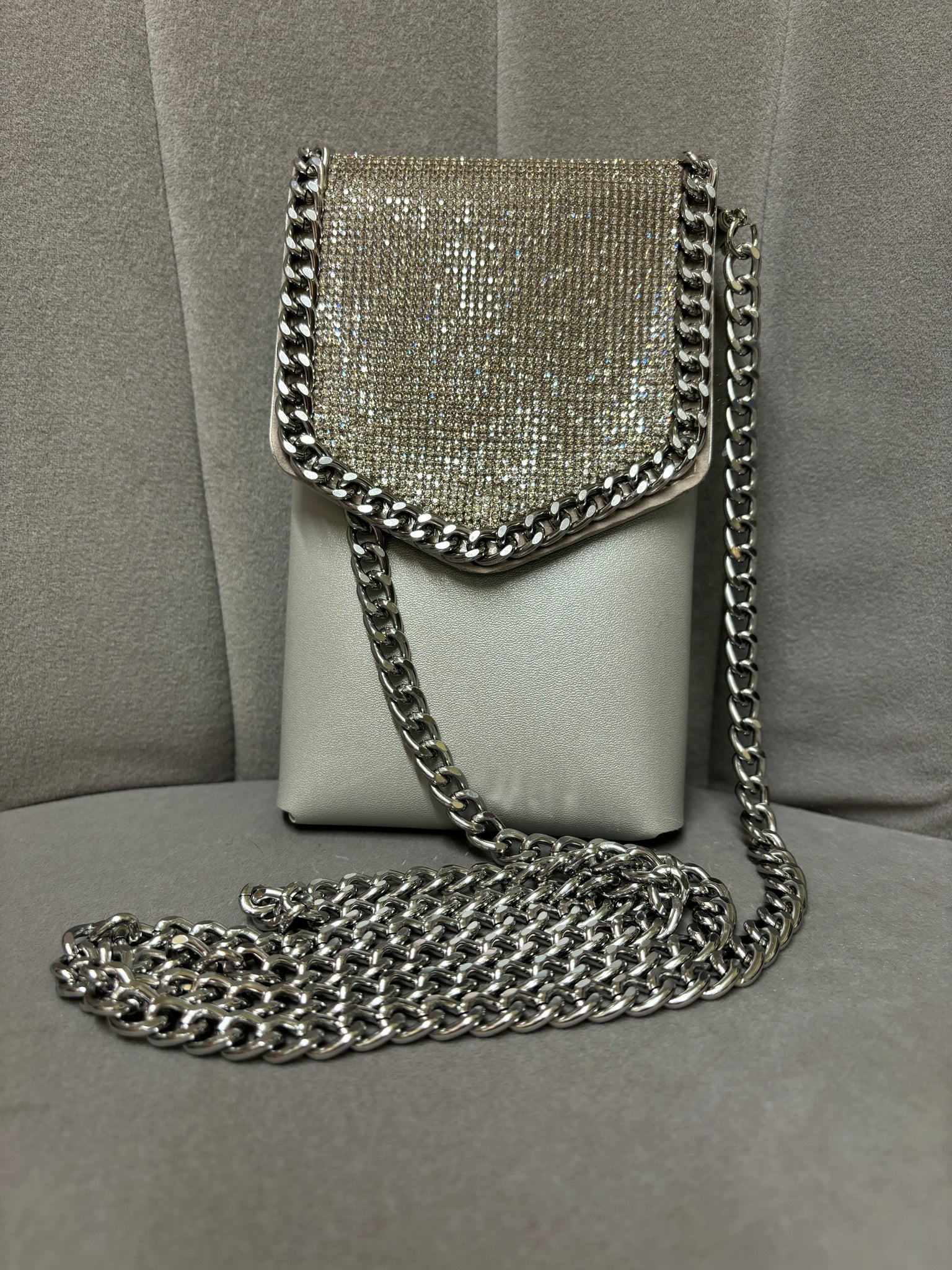 Silver sparkle bag best sale