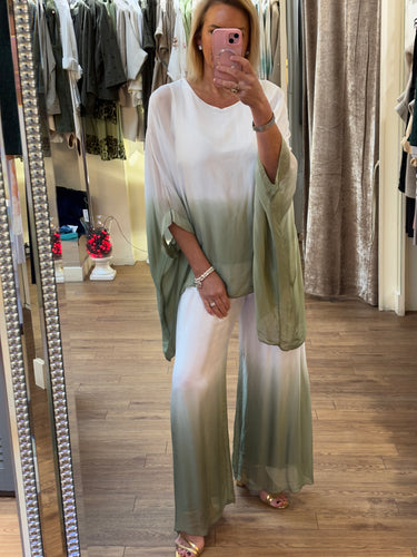 Carla Trousers Olive/White