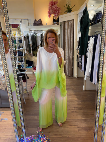 Carla Trousers Lime/White