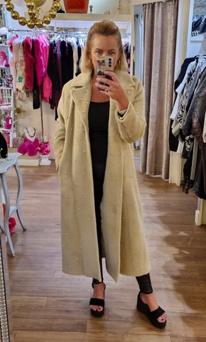 The Lux Diamanté Coat Cream