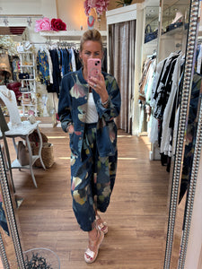 Bella Blue Floral Denim Trousers