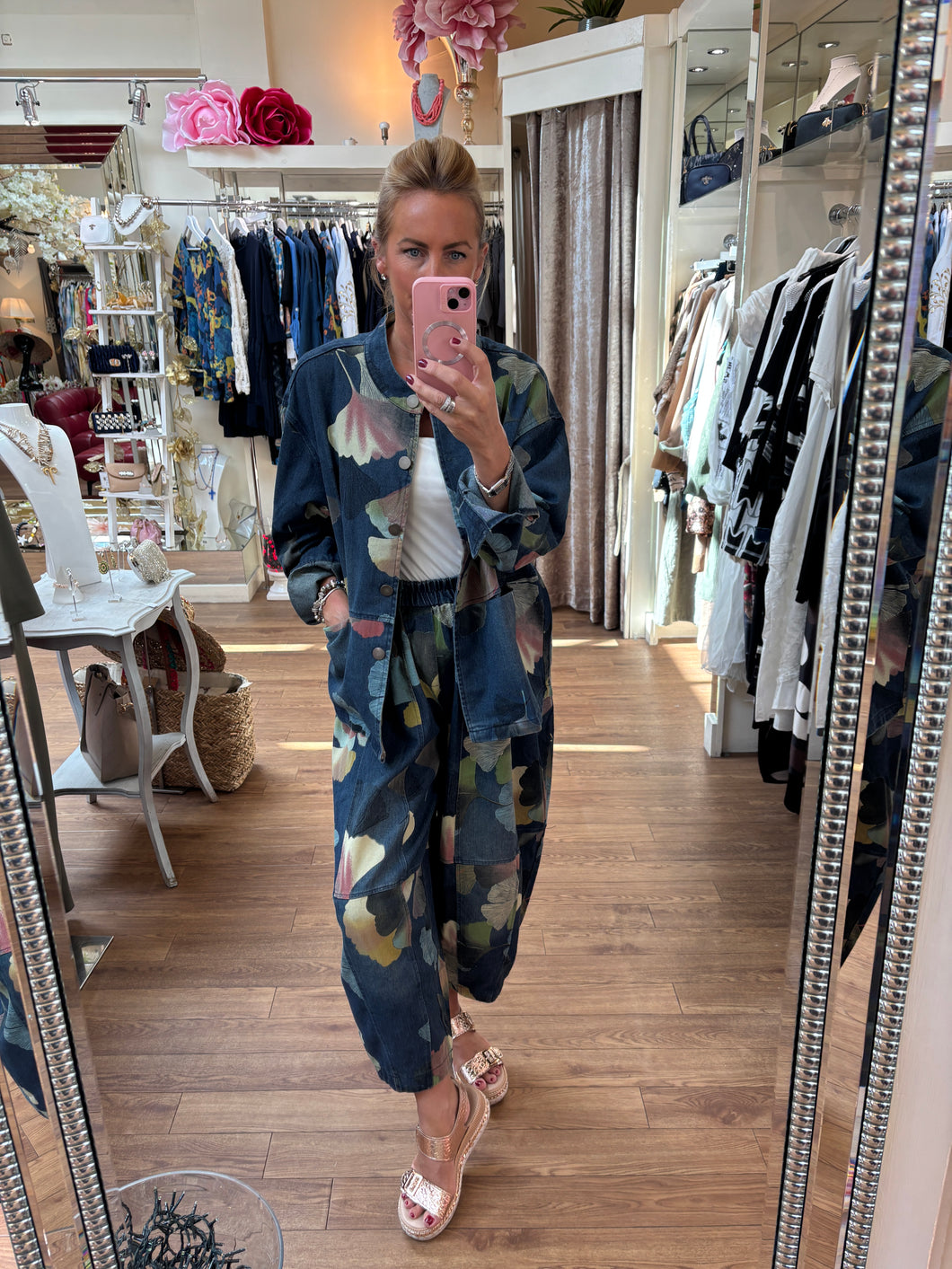 Bella Blue Floral Denim Jacket