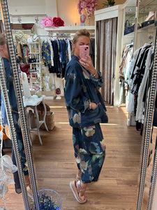 Bella Blue Floral Denim Trousers