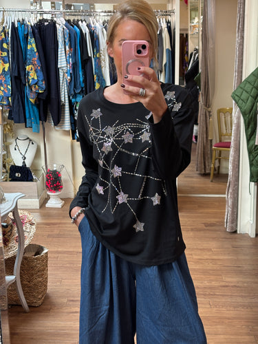 Malissa J Star Top Black wf2651