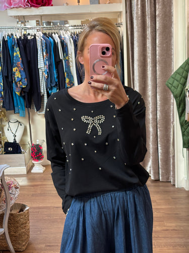 Malissa J Black Bow Top wf2650