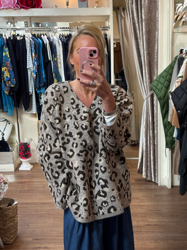 Soft Knit Brown Leopard