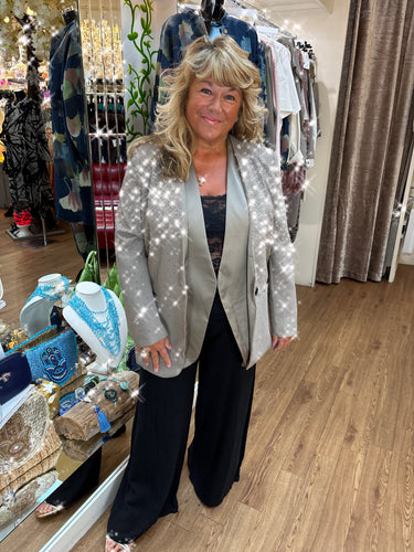 Malissa J Studded Blazer Stone