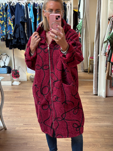 Swirl Pattern Jacket Red
