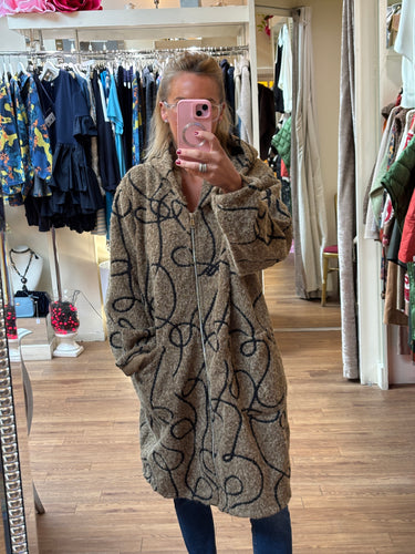 Swirl Pattern Jacket Brown