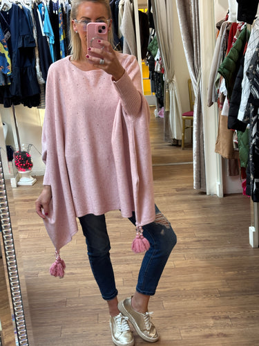 Poncho Knit Pink