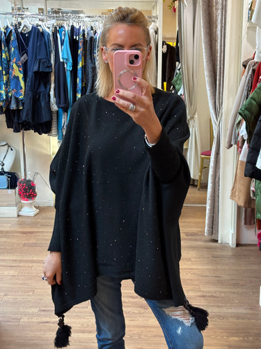 Black Poncho Knit