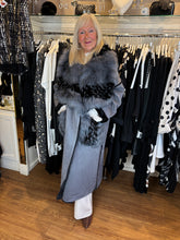Load image into Gallery viewer, Malissa J Grey Faux Fur Coat GC21345