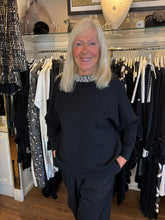 Load image into Gallery viewer, Malissa J  Black Bling Neck Jumper wf2544