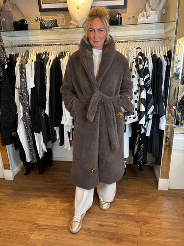 Jewel Teddy Coat Brown