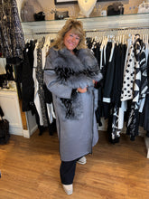 Load image into Gallery viewer, Malissa J Grey Faux Fur Coat GC21345