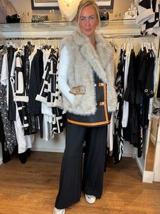 Black and Faux Fur Gilet