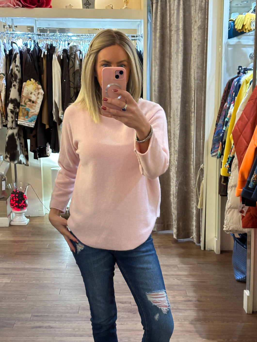 Long Sleeve Knit Soft Pink
