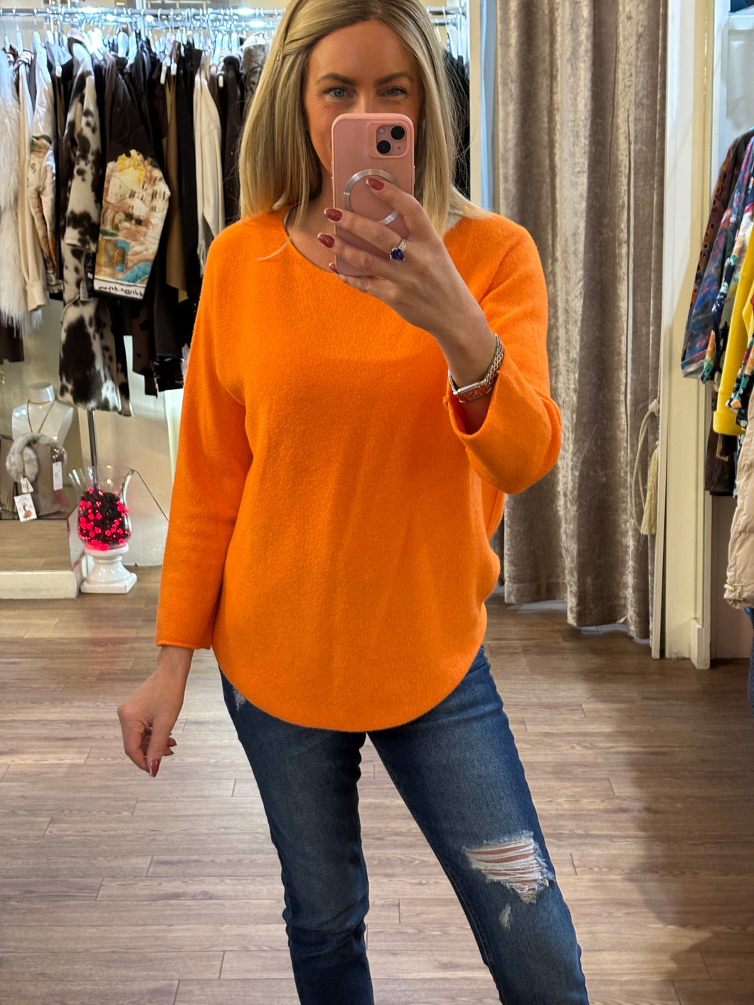 Long Sleeve Knit Orange