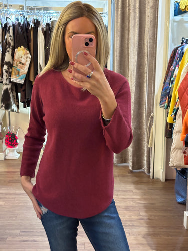 Long Sleeve Knit Wine