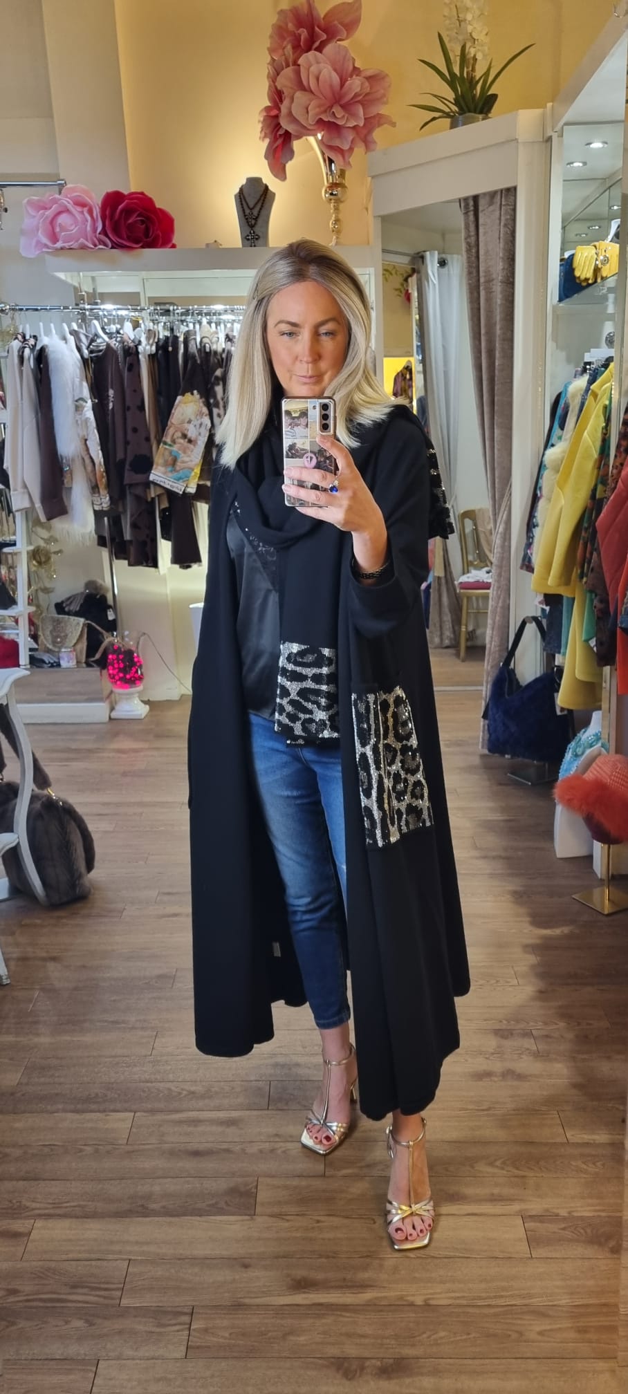 Malissa J Animal Print Knit with Scarf wf 2639