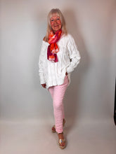 Load image into Gallery viewer, Malissa J Long Sleeve Cable Knit White wf2669b