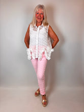 Load image into Gallery viewer, Lace Frill Top White