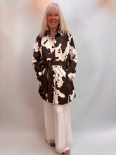 Load image into Gallery viewer, Malissa Cow Print belted Jacket wf2826