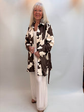 Load image into Gallery viewer, Malissa Cow Print belted Jacket wf2826