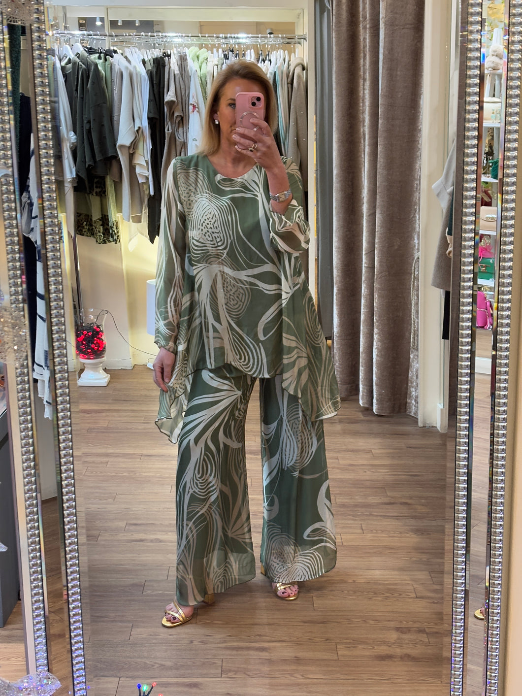Candice Trousers Olive/Cream