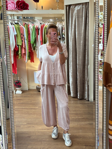 Lily Linen Trousers Soft Pink