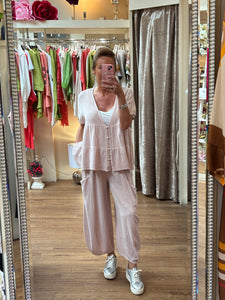 Lily Linen Trousers Soft Pink