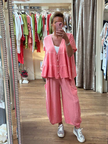 Lily Linen Trousers Coral