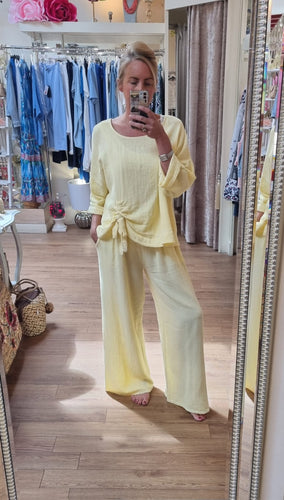 Lulu Linen Trousers Lemon